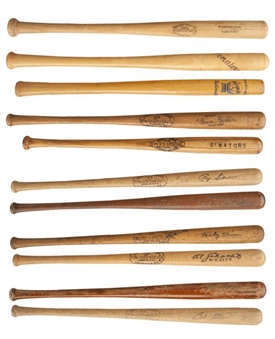 1920s - 1950s Washington Senators Mini Bat Collection of 11